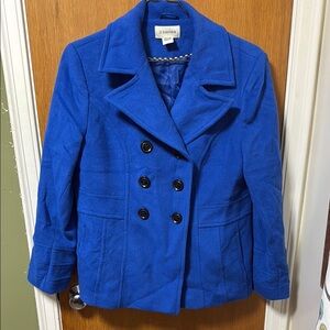 St. John's Bay Blue Peacoat Classic Design Wool-Blend